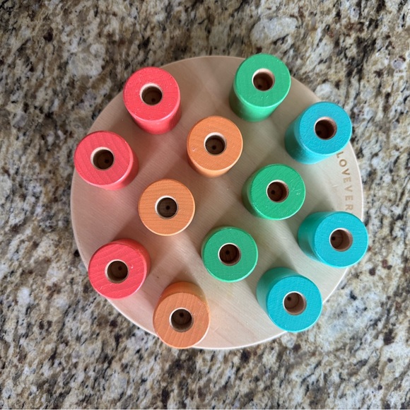 Lovevery Wooden Stacking Peg Board - Picture 2 of 2